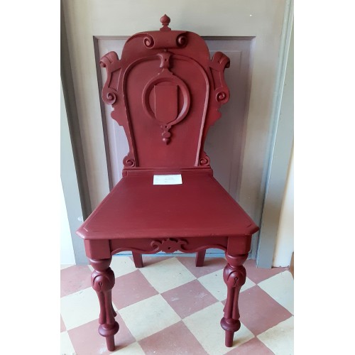 Chair painted in Fusion Cranberry