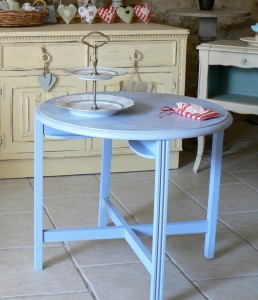 small table painted in annie sloan chalk paint louis blue