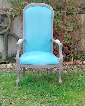 chair painted in Provence and French Linen